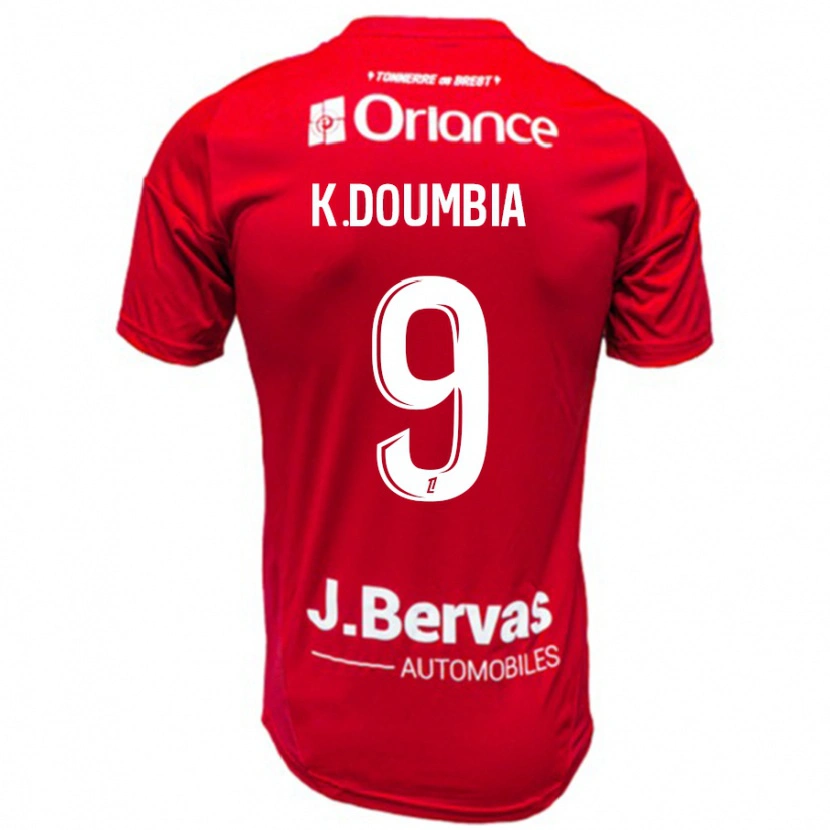 Danxen Dzieci Kamory Doumbia #9 Czerwony Biały Domowa Koszulka 2024/25 Koszulki Klubowe