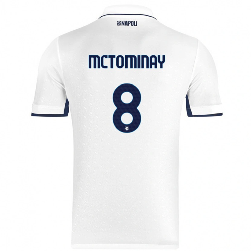 Danxen Męski Scott Mctominay #8 Biały Królewski Niebieski Wyjazdowa Koszulka 2024/25 Koszulki Klubowe