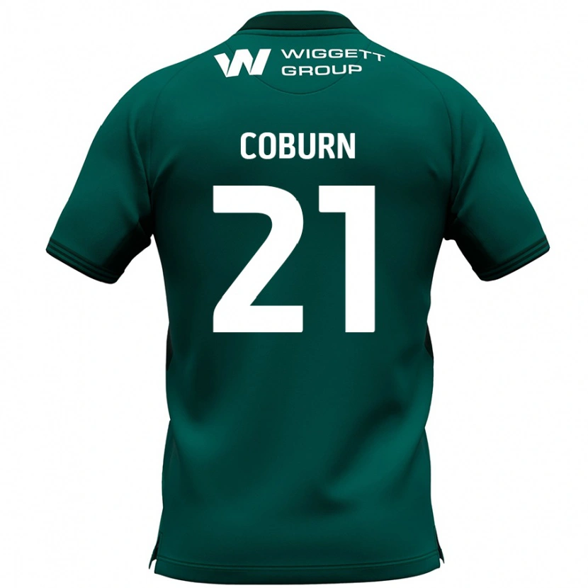 Danxen Męski Josh Coburn #21 Zielony Wyjazdowa Koszulka 2024/25 Koszulki Klubowe