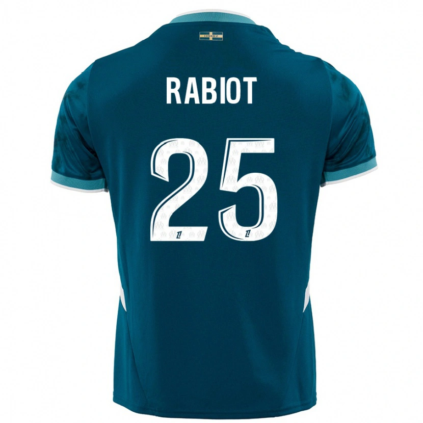 Danxen Kobiety Adrien Rabiot #25 Turkusowy Niebieski Wyjazdowa Koszulka 2024/25 Koszulki Klubowe